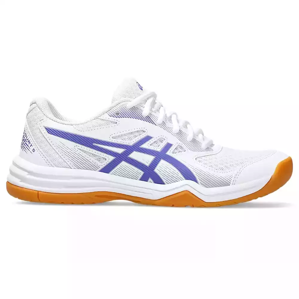 фото Волейбольные кроссовки женские Asics Upcourt 5 бело-фиолетовые в интернет-магазине спортивных товаров МЯЧИКИ
