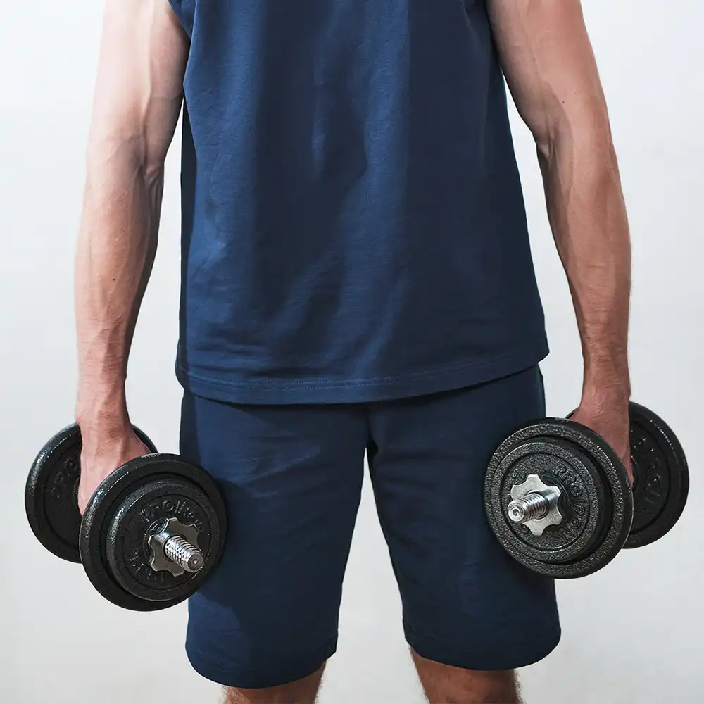 фото  Proiron Гантели разборные из чугуна с грифом 2шт по 15кг, арт. Г2150Ч в интернет-магазине спортивных товаров МЯЧИКИ