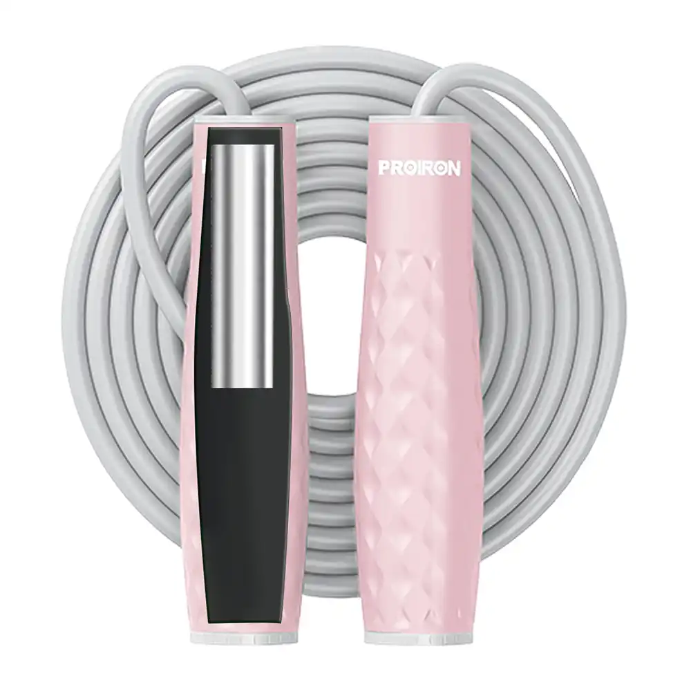 фото Скакалка с утяжелителем Proiron, D=7 мм, розовая, арт. СУ021 в интернет-магазине спортивных товаров МЯЧИКИ