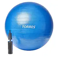 фото Фитбол "TORRES" высокой плотности, антивзрыв, синий, 65 см, с насосом в интернет-магазине спортивных товаров МЯЧИКИ