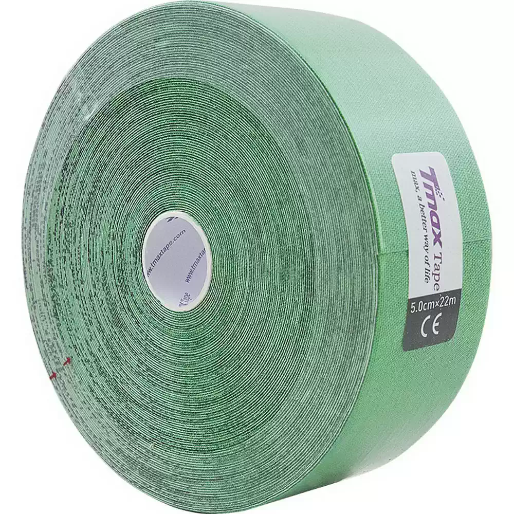 фото Тейп кинезиологический TMAX Extra Sticky, размер 5 см x 22 м, Цвет зеленый в интернет-магазине спортивных товаров МЯЧИКИ