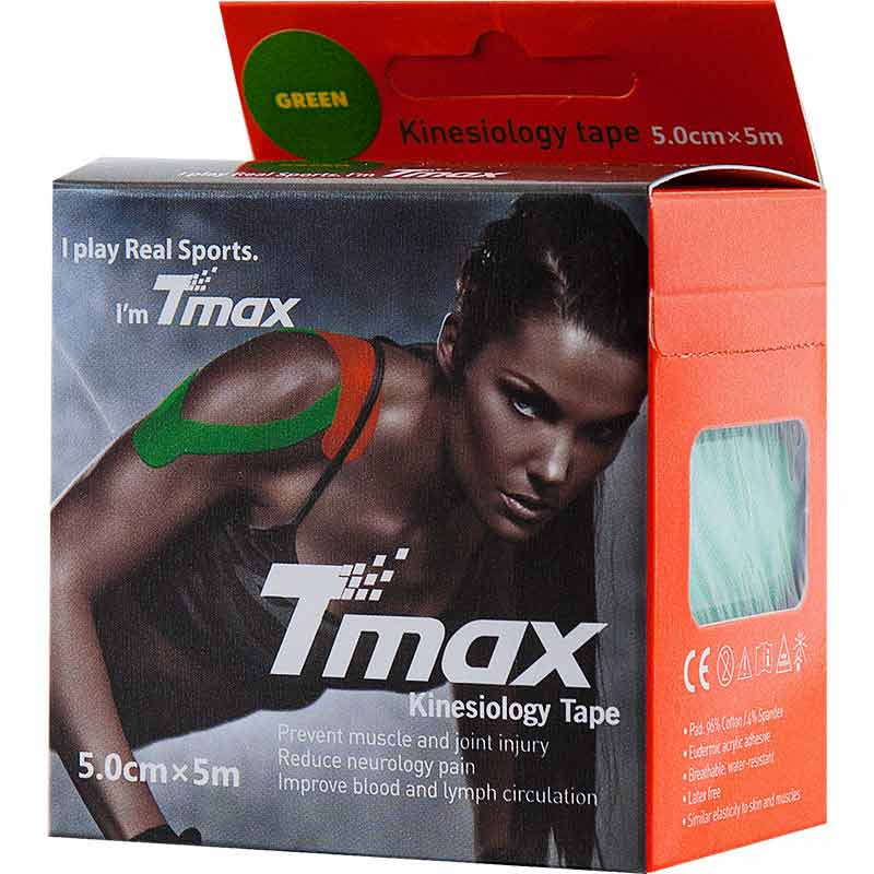 фото Кинезио тейп Tmax Extra Sticky Green (5 см x 5 м) в интернет-магазине спортивных товаров МЯЧИКИ