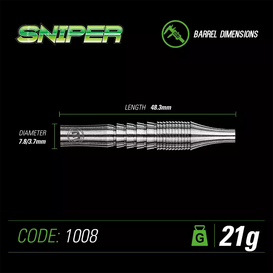 фото Winmau Sniper 21 gr. 90% вольфрам. Дротики для дартса в интернет-магазине спортивных товаров МЯЧИКИ