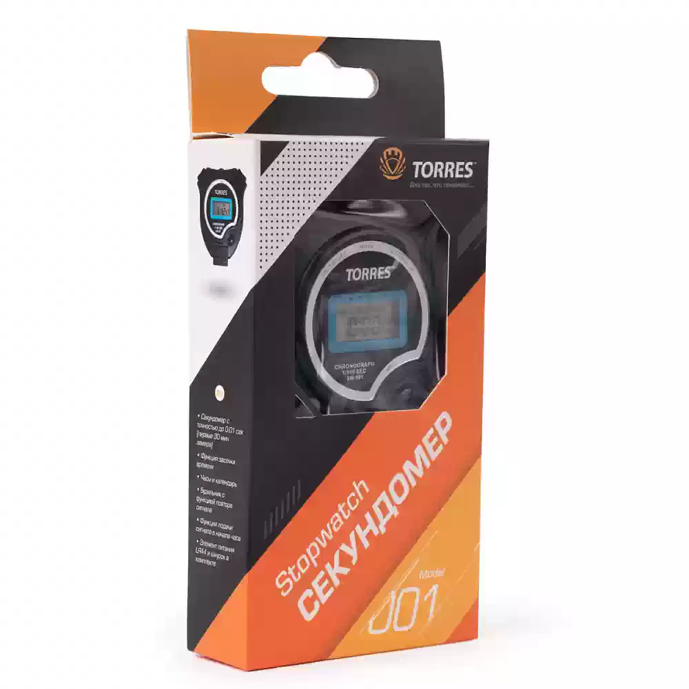 фото Секундомер TORRES Stopwatch, SW-001, часы, будильник, дата, черно-синий  в интернет-магазине спортивных товаров МЯЧИКИ