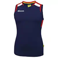 фото Майка волейбольная игровая Mikasa Maglia, женская, т-синий в интернет-магазине спортивных товаров МЯЧИКИ