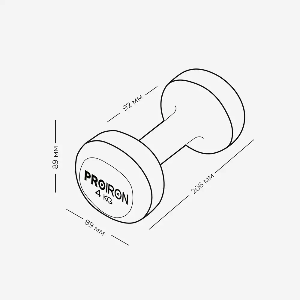 фото Proiron Гантели неопреновые 2шт по 4кг, арт. Г2040НЕО в интернет-магазине спортивных товаров МЯЧИКИ