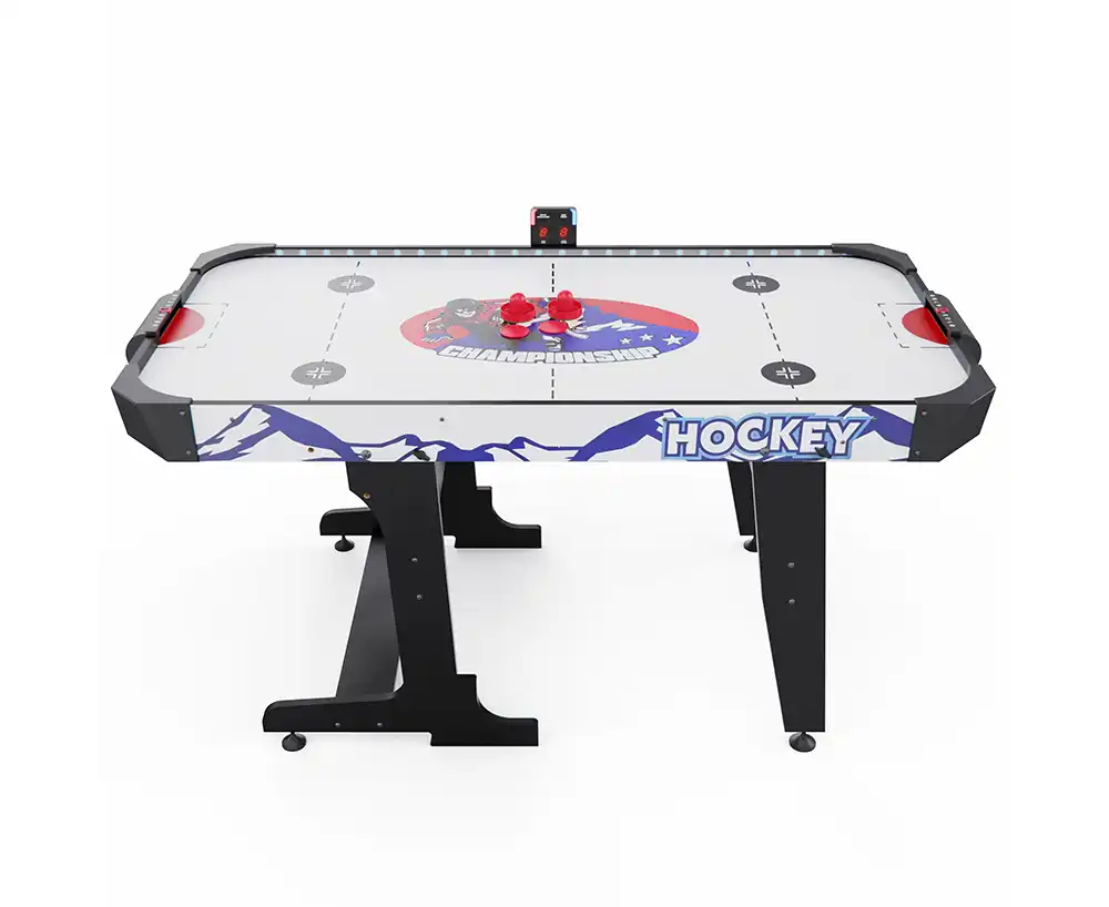 фото Игровой стол – аэрохоккей с подсветкой DFC Championship 53" 135 х 65 см, складной, белый в интернет-магазине спортивных товаров МЯЧИКИ