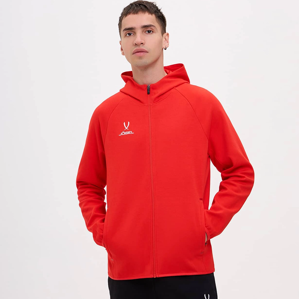 фото Худи на молнии ESSENTIAL Athlete Hooded FZ Jacket, красный в интернет-магазине спортивных товаров МЯЧИКИ