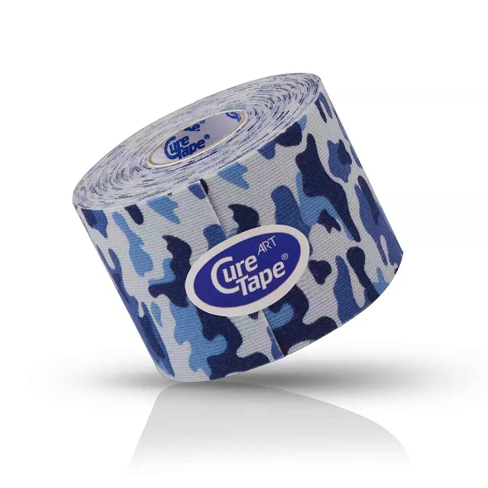 фото Кинезио тейп CureTape Art 5cm x 5m - Army-Blue в интернет-магазине спортивных товаров МЯЧИКИ