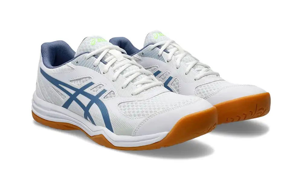 фото Волейбольные кроссовки Asics Upcourt 5, бело-голубые в интернет-магазине спортивных товаров МЯЧИКИ