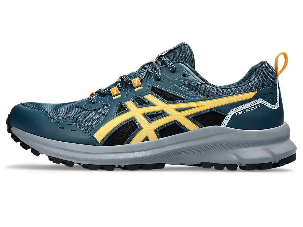 фото Кроссовки для бега Asics Trail Scout 3, сине-жёлтые в интернет-магазине спортивных товаров МЯЧИКИ