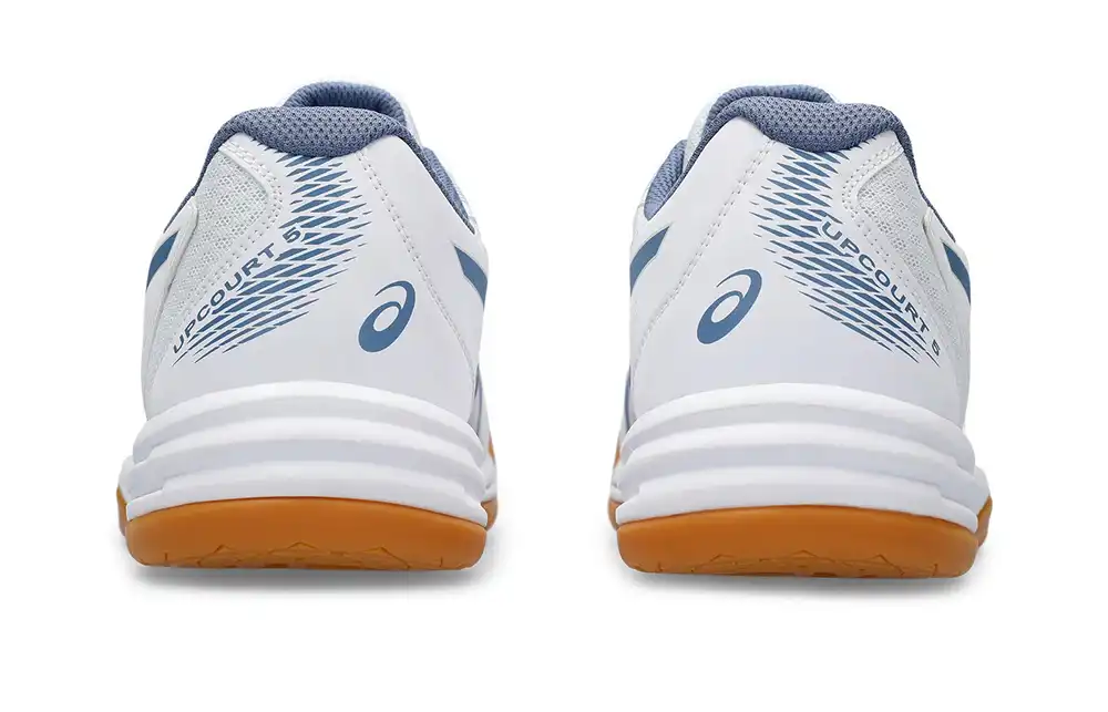 фото Волейбольные кроссовки Asics Upcourt 5, бело-голубые в интернет-магазине спортивных товаров МЯЧИКИ