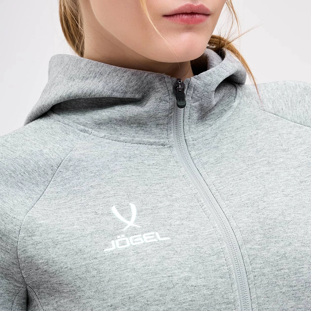 фото Худи на молнии женское ESSENTIAL Athlete Hooded FZ Jacket W, серый в интернет-магазине спортивных товаров МЯЧИКИ