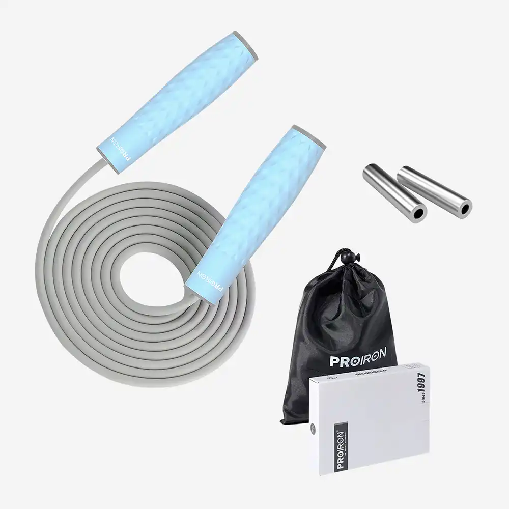 фото Скакалка с утяжелителем Proiron, D=7 мм,  синяя, арт. СУ022 в интернет-магазине спортивных товаров МЯЧИКИ