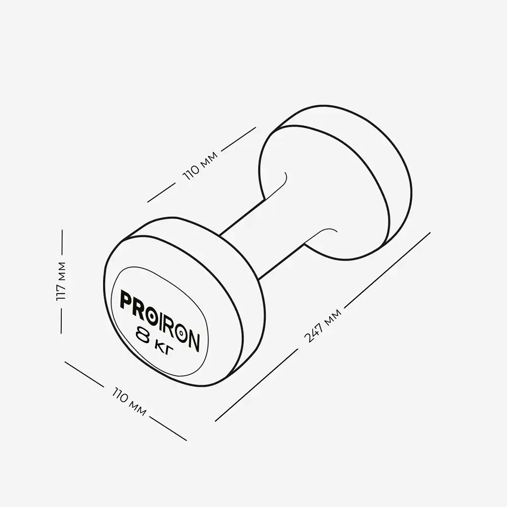 фото Proiron Гантели неопреновые 2шт по 8кг, арт. Г2080НЕО в интернет-магазине спортивных товаров МЯЧИКИ