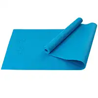 фото Коврик для йоги и фитнеса FM-104, PVC, 183x61x0,4 см, синий в интернет-магазине спортивных товаров МЯЧИКИ