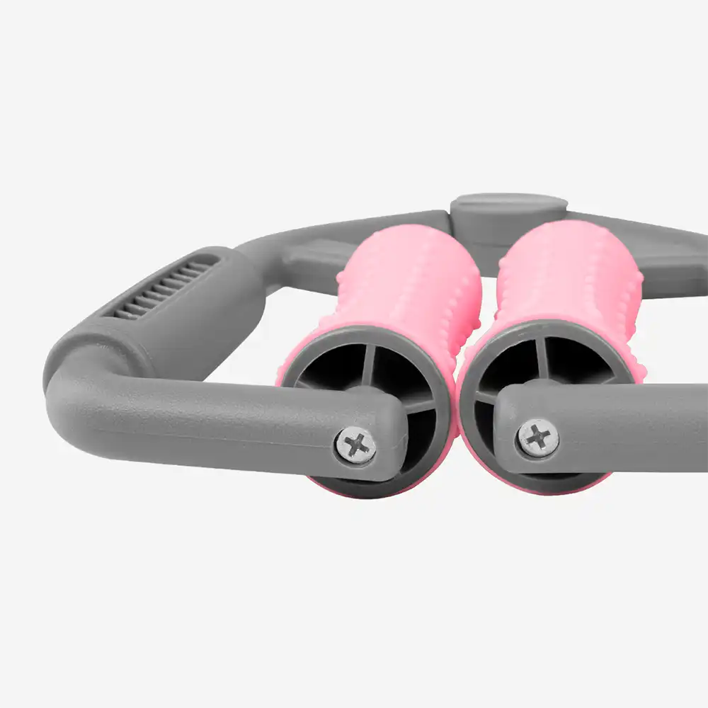 фото Массажер для тела роликовый Proiron, розово-серый, арт. АМК0201 в интернет-магазине спортивных товаров МЯЧИКИ