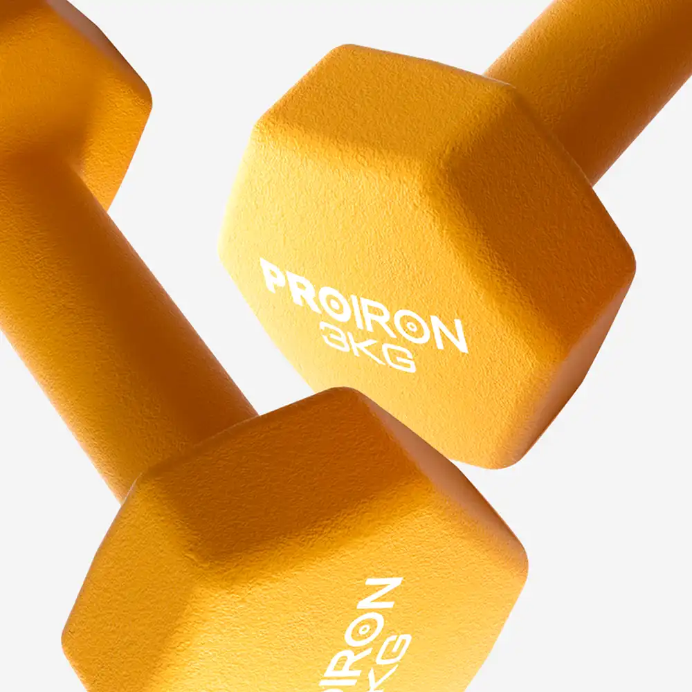 фото Proiron Гантели неопреновые гексагональные 2шт по 3кг, арт. Г2030НГ в интернет-магазине спортивных товаров МЯЧИКИ