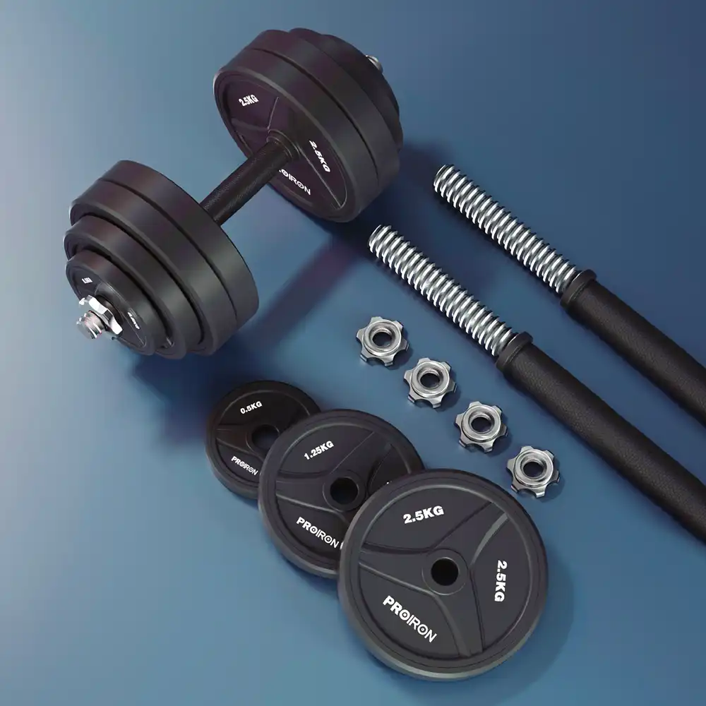 фото Proiron Гантели разборные обрезиненные 2шт по 10кг, арт. Г2100РО в интернет-магазине спортивных товаров МЯЧИКИ