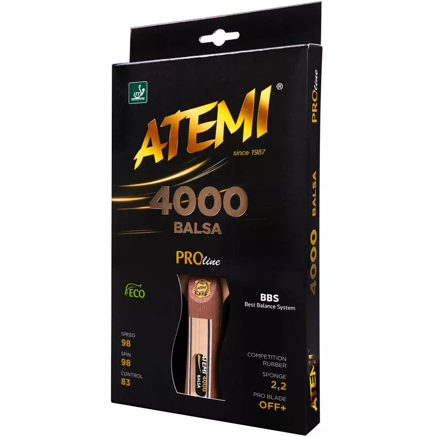 фото Ракетка для настольного тенниса ATEMI 4000 Pro Balsa в интернет-магазине спортивных товаров МЯЧИКИ
