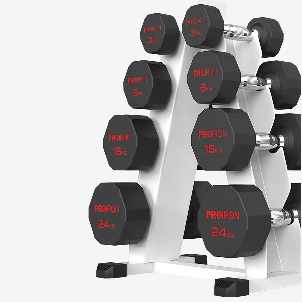 фото Стойка для гантелей металлическая 4-х ярусная, арт. СГ0201 в интернет-магазине спортивных товаров МЯЧИКИ