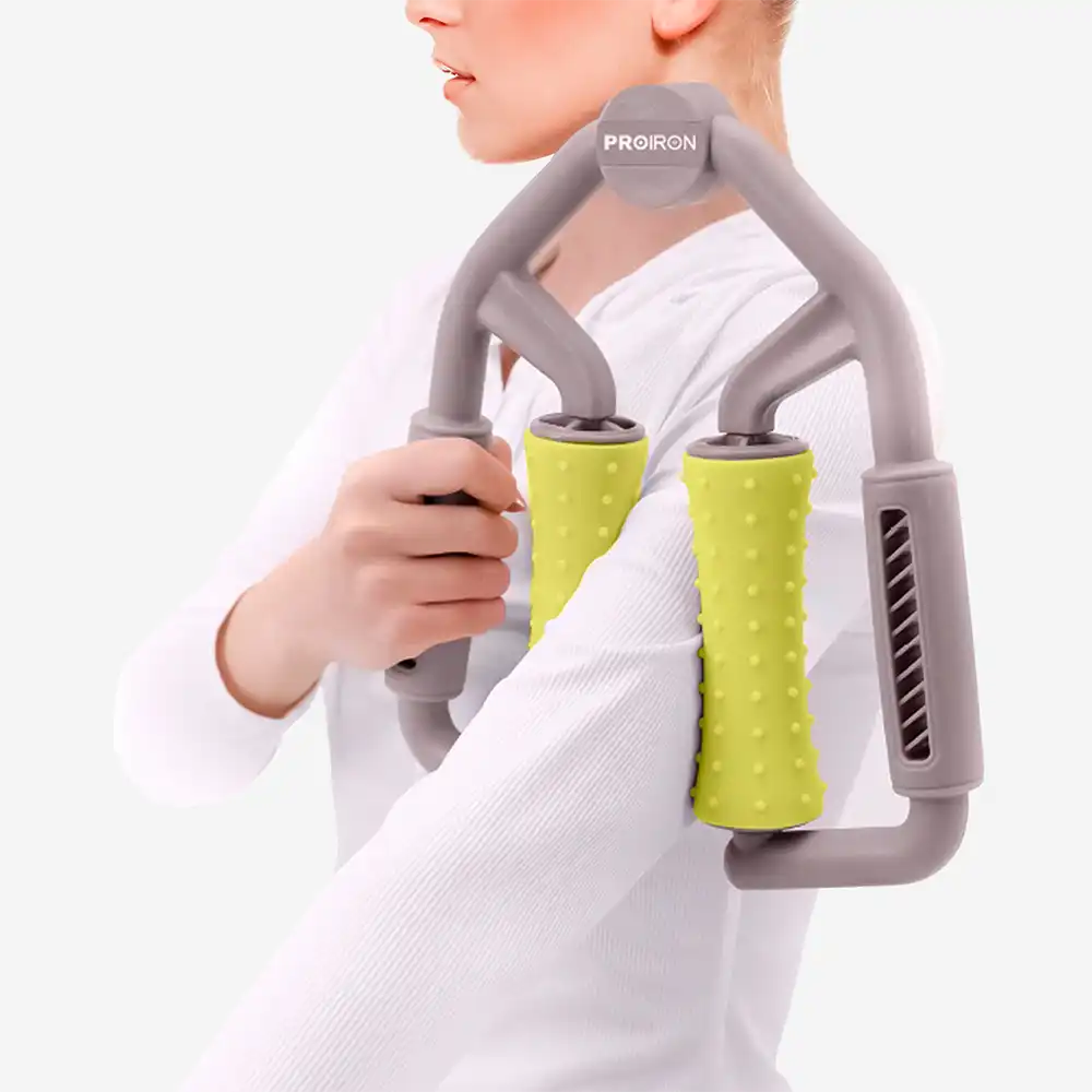 фото Массажер для тела роликовый Proiron, желто-серый, арт. АМК0202 в интернет-магазине спортивных товаров МЯЧИКИ