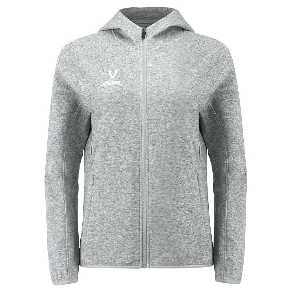 фото Худи на молнии женское ESSENTIAL Athlete Hooded FZ Jacket W, серый в интернет-магазине спортивных товаров МЯЧИКИ