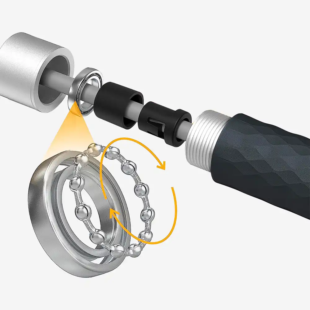 фото Скакалка скоростная Proiron ПРОФИ с подшипником, черная, арт. ПРО1201 в интернет-магазине спортивных товаров МЯЧИКИ