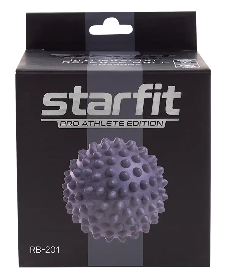 фото Мяч массажный STARFIT RB-201, для МФР, 9 см, серый в интернет-магазине спортивных товаров МЯЧИКИ