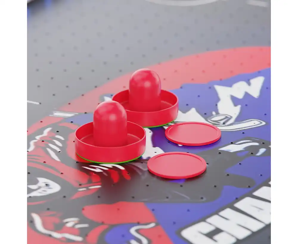 фото Игровой стол – аэрохоккей с подсветкой DFC Championship 53" 135 х 65 см, складной, черный в интернет-магазине спортивных товаров МЯЧИКИ