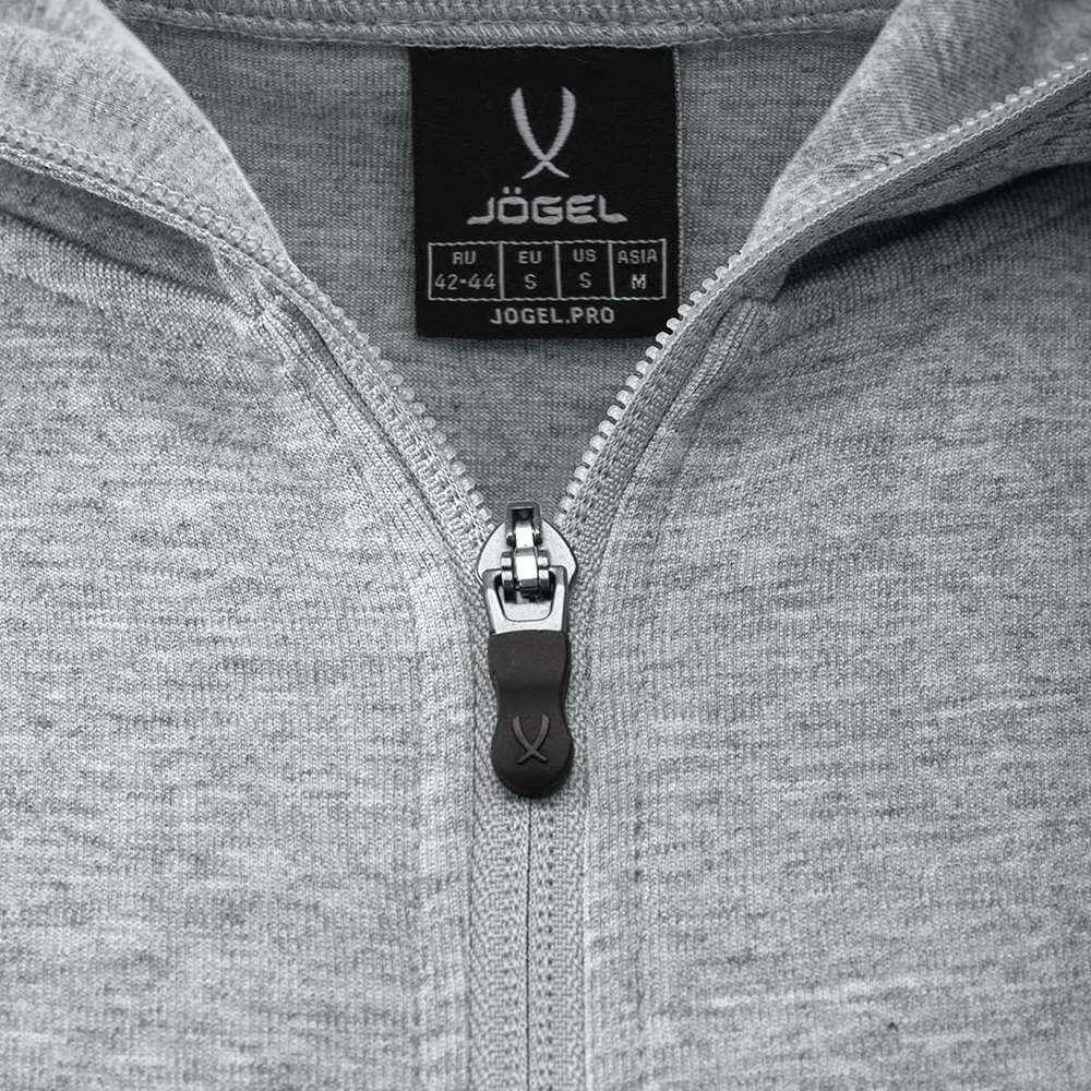 фото Худи на молнии женское ESSENTIAL Athlete Hooded FZ Jacket W, серый в интернет-магазине спортивных товаров МЯЧИКИ