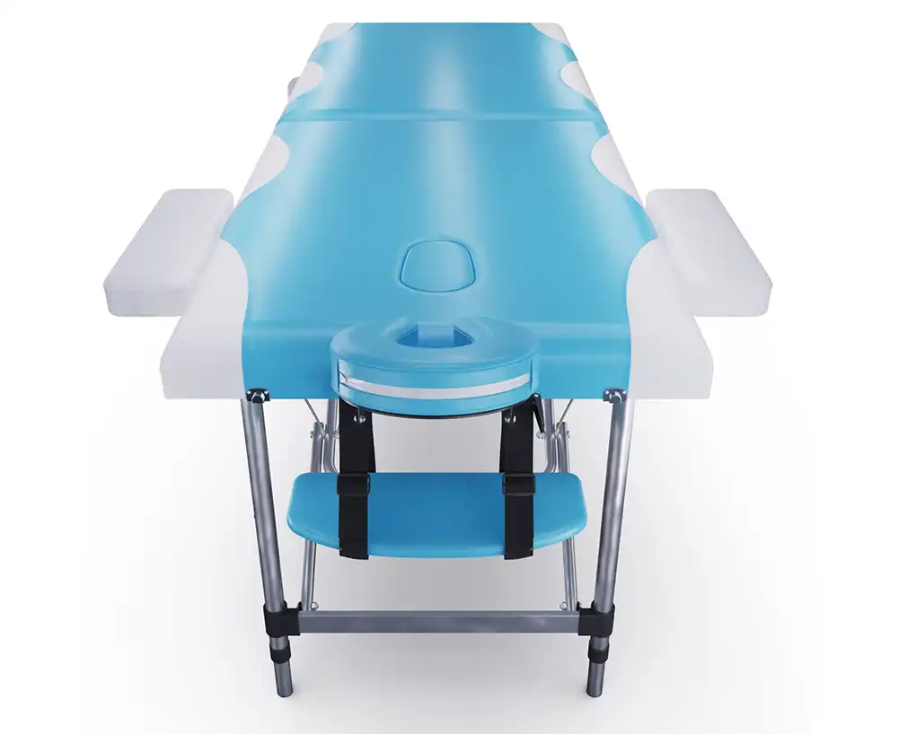 фото Массажный стол DFC NIRVANA Elegant, 186 x 70 см, толщина 5 см, бело-голубой в интернет-магазине спортивных товаров МЯЧИКИ