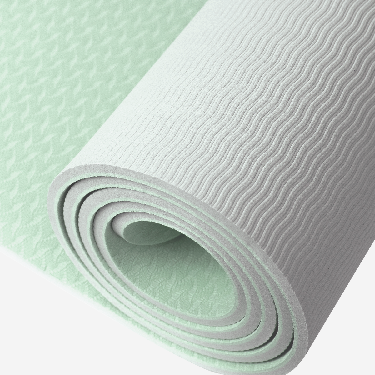 фото Коврик для йоги и фитнеса Proiron  1830*800*7мм TPE, серо-зеленый в интернет-магазине спортивных товаров МЯЧИКИ