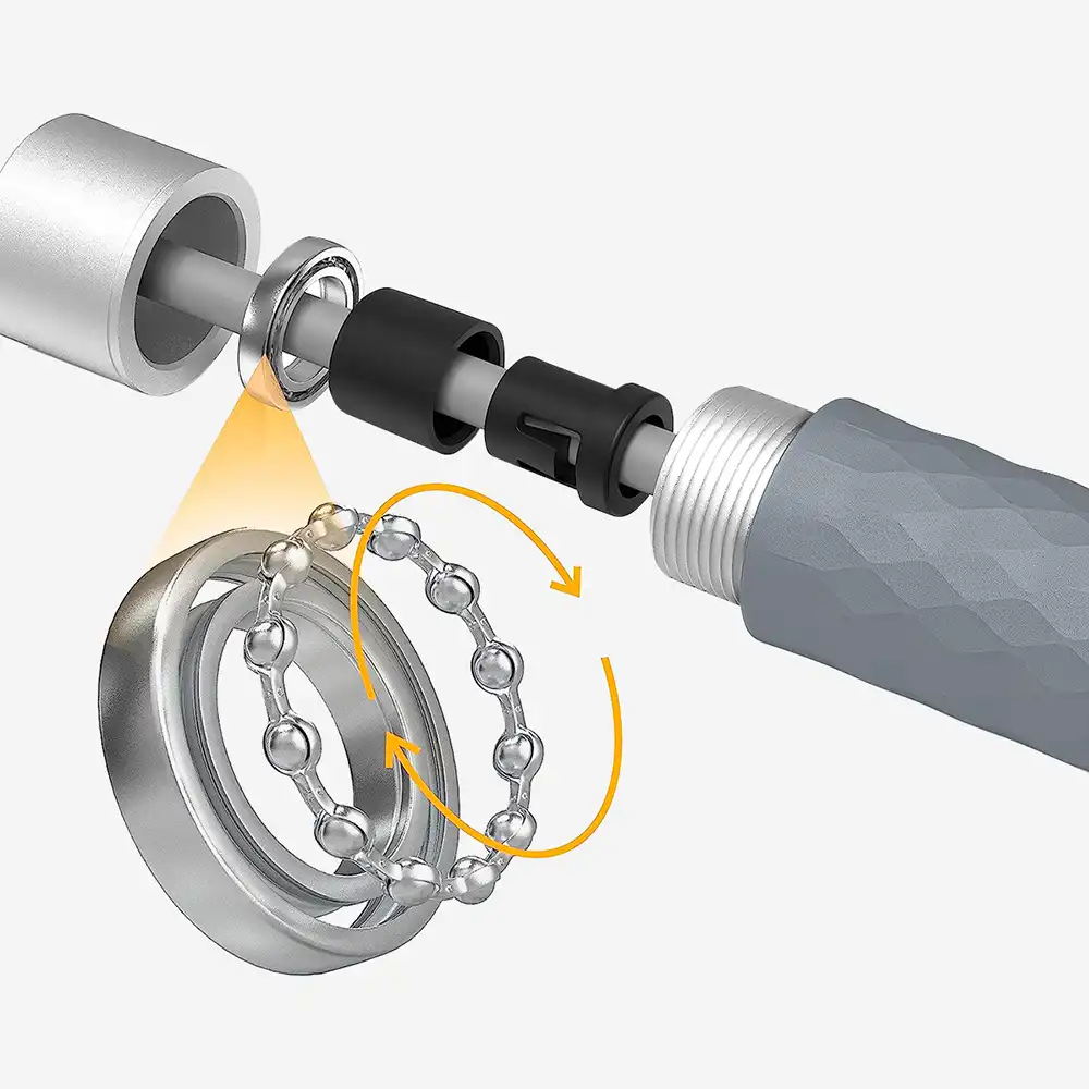 фото Скакалка скоростнаяProiron  ПРОФИ с подшипником, серая, арт. ПРО1202 в интернет-магазине спортивных товаров МЯЧИКИ