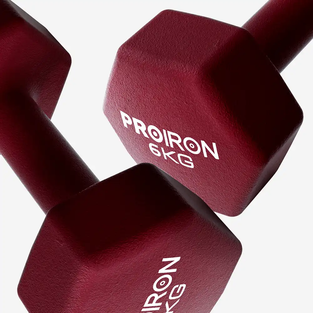 фото Proiron Гантели неопреновые гексагональные 2шт по 6кг, арт. Г2060НГ в интернет-магазине спортивных товаров МЯЧИКИ