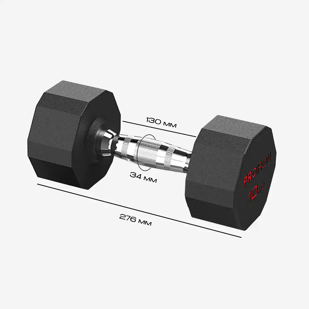 фото Proiron Гантели обрезиненные 2шт по 10кг, арт. Г2100ОБР в интернет-магазине спортивных товаров МЯЧИКИ