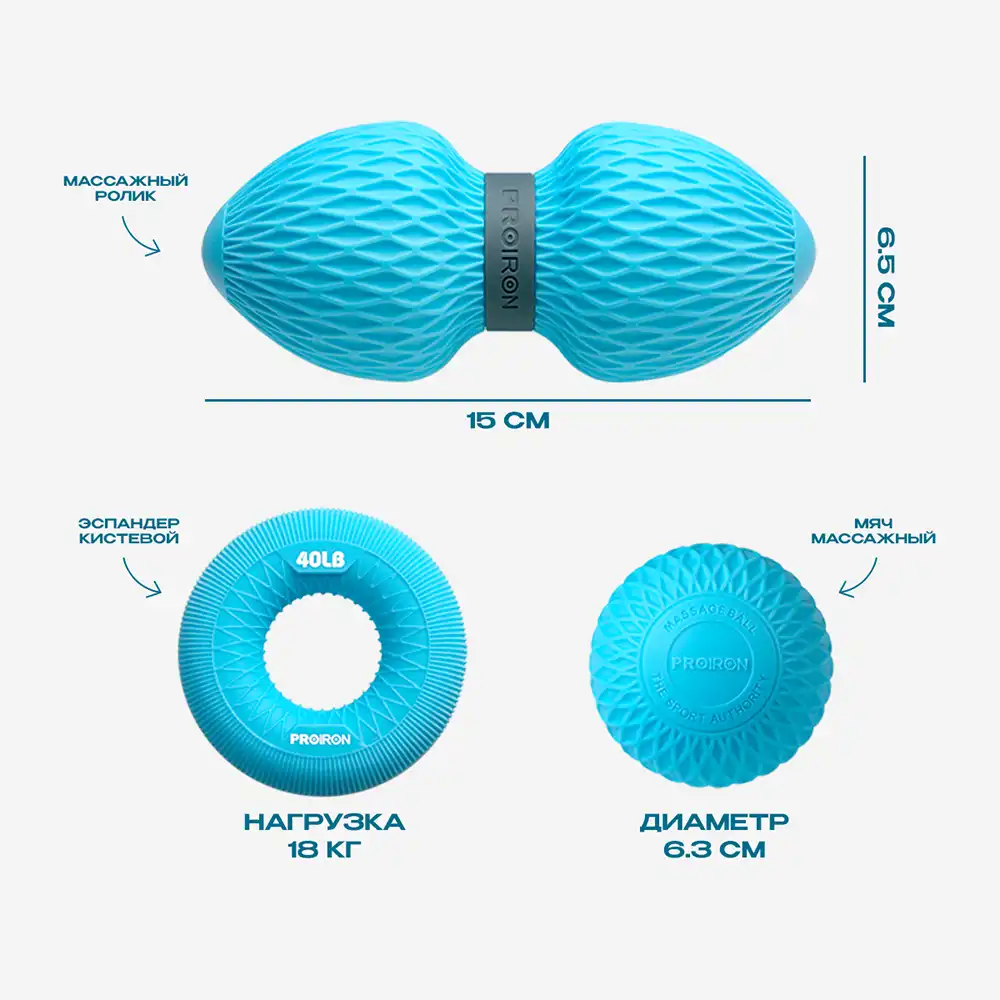 фото Набор для МФР массажа Proiron, синий, арт. НМФР02 в интернет-магазине спортивных товаров МЯЧИКИ