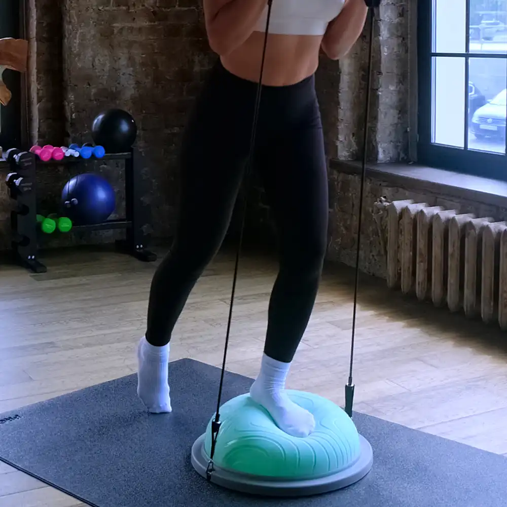 фото Балансировочная платформа Proiron с эспандерами 47см, зеленая, арт. БП47ЗЕЛ в интернет-магазине спортивных товаров МЯЧИКИ