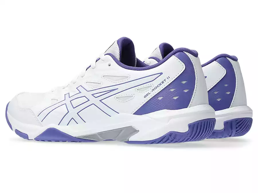 фото Волейбольные кроссовки женские Asics Gel-Rocket 11, бело-фиолетовые в интернет-магазине спортивных товаров МЯЧИКИ