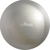 фото Фитбол "TORRES" высокой плотности,  антивзрыв, серый, 75 см, с насосом в интернет-магазине спортивных товаров МЯЧИКИ
