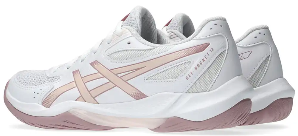 фото Волейбольные кроссовки женские Asics Gel-Rocket 12, Белый/Жемчужно-розовый в интернет-магазине спортивных товаров МЯЧИКИ