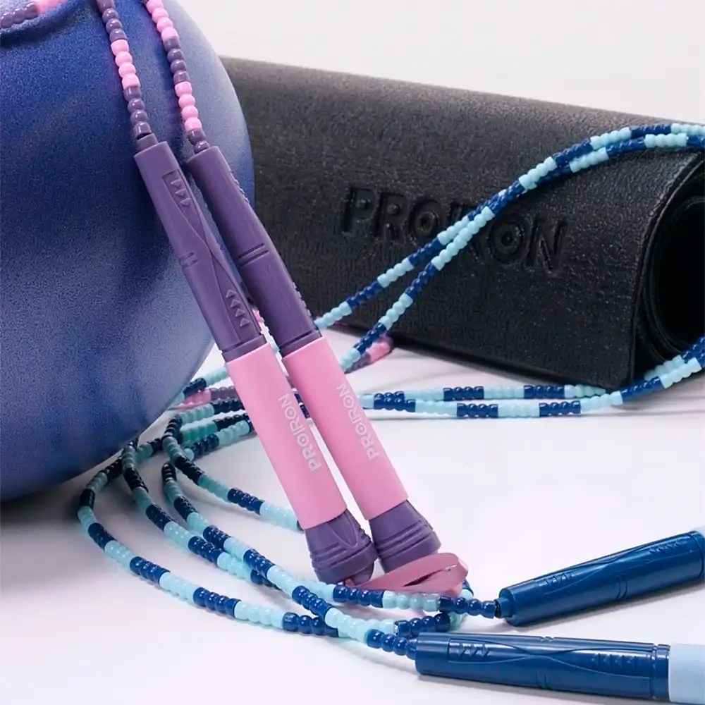 фото Скакалка спортивная Proiron Мягкий Бисер, синяя, арт. СС062 в интернет-магазине спортивных товаров МЯЧИКИ