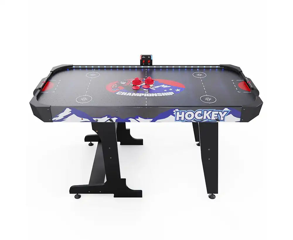 фото Игровой стол – аэрохоккей с подсветкой DFC Championship 53" 135 х 65 см, складной, черный в интернет-магазине спортивных товаров МЯЧИКИ