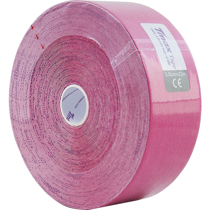 фото Тейп кинезиологический TMAX Extra Sticky, размер 5 см x 22 м, Цвет розовый в интернет-магазине спортивных товаров МЯЧИКИ