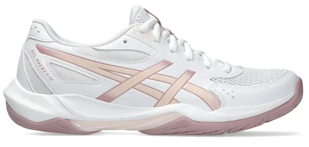 фото Волейбольные кроссовки женские Asics Gel-Rocket 12, Белый/Жемчужно-розовый в интернет-магазине спортивных товаров МЯЧИКИ
