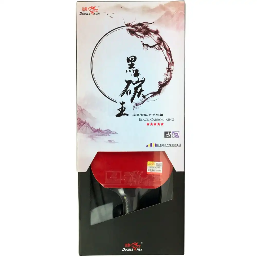 фото Ракетка для настольного тенниса Double Fish Black Carbon King Racket 5*****, профессиональная, ITTF  в интернет-магазине спортивных товаров МЯЧИКИ