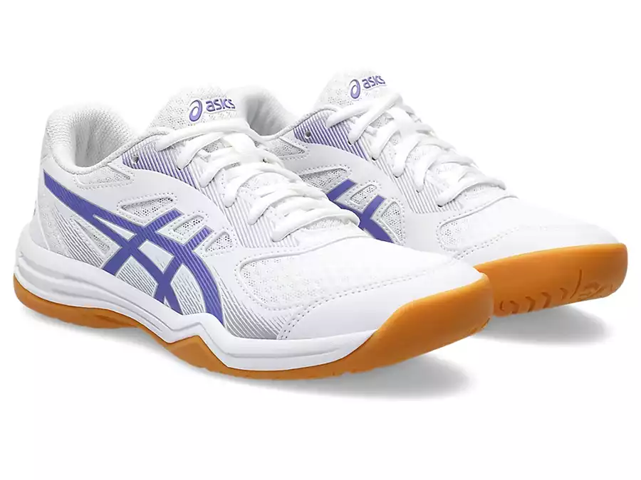 фото Волейбольные кроссовки женские Asics Upcourt 5 бело-фиолетовые в интернет-магазине спортивных товаров МЯЧИКИ