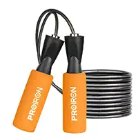 фото Скакалка спортивная Proiron, мягкая ручка, оранжевая, арт. СТС032 в интернет-магазине спортивных товаров МЯЧИКИ