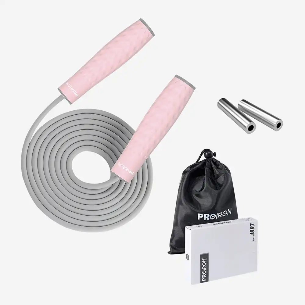 фото Скакалка с утяжелителем Proiron, D=7 мм, розовая, арт. СУ021 в интернет-магазине спортивных товаров МЯЧИКИ