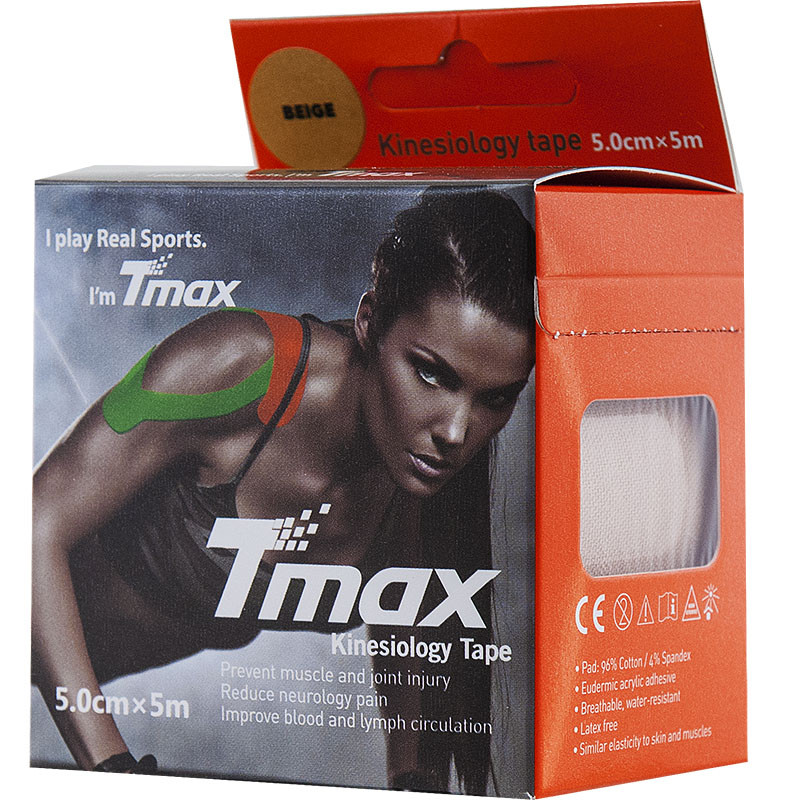 фото Кинезио тейп Tmax Extra Sticky Biege  (5 см x 5 м) в интернет-магазине спортивных товаров МЯЧИКИ
